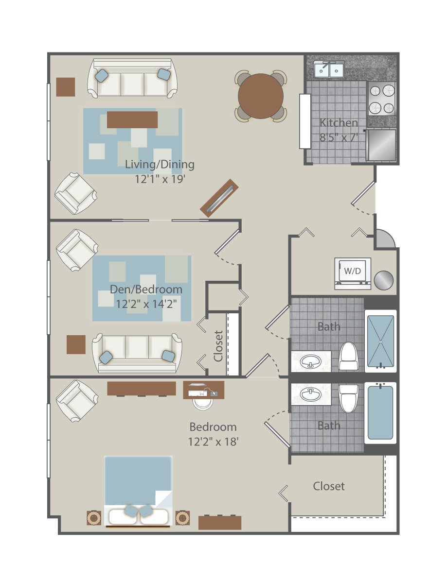 Clear Creek Commons Apartments_Golden CO_Floor Plan_Two Bedroom Two Bathroom_Creekside Cody Clear Creek Commons Apartments_Golden CO_Floor Plan_Two Bedroom Two Bathroom_Creekside Cody